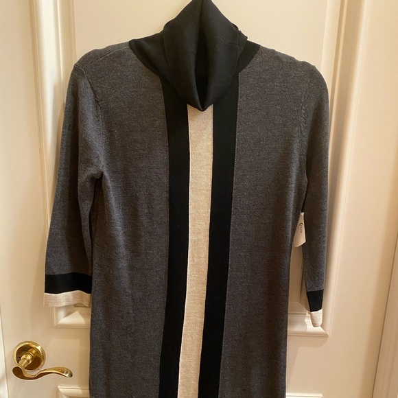 Brand new Gray Striped Sweater Dress - Picture 2 of 6